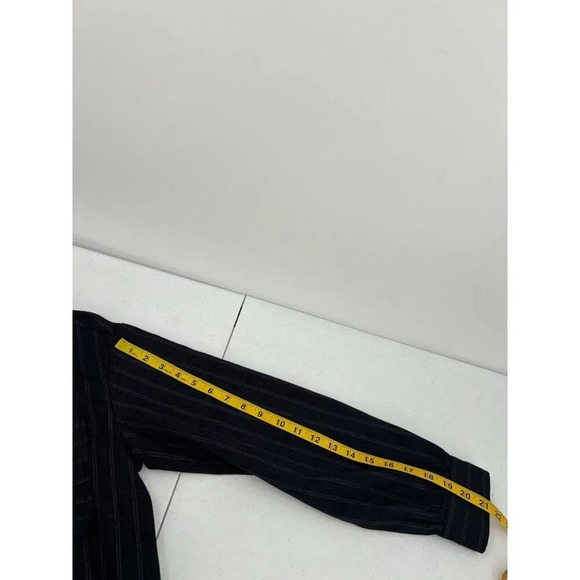 Avec Les Filles XS Striped Shacket Dark Gray Purple Button Up Shirt Jacket - Picture 8 of 10